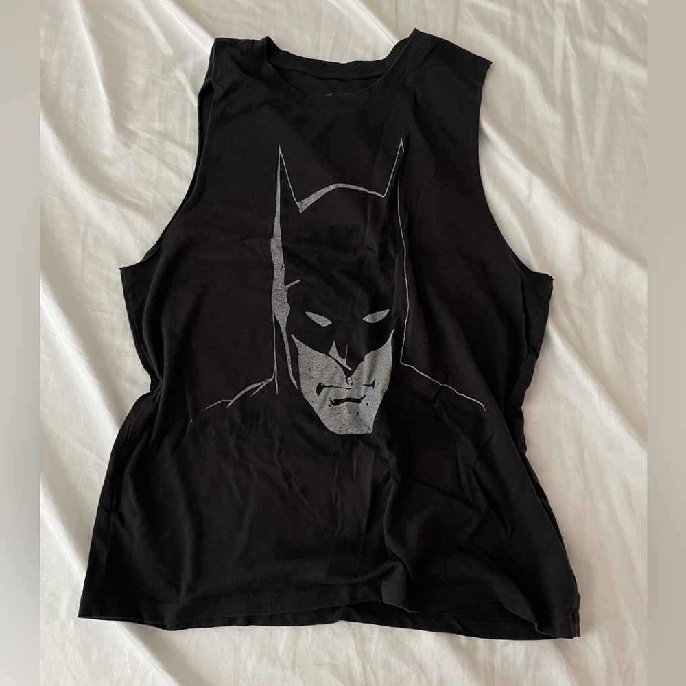 Vintage Batman Black Graphic Sleeveless T-Shirt size medium